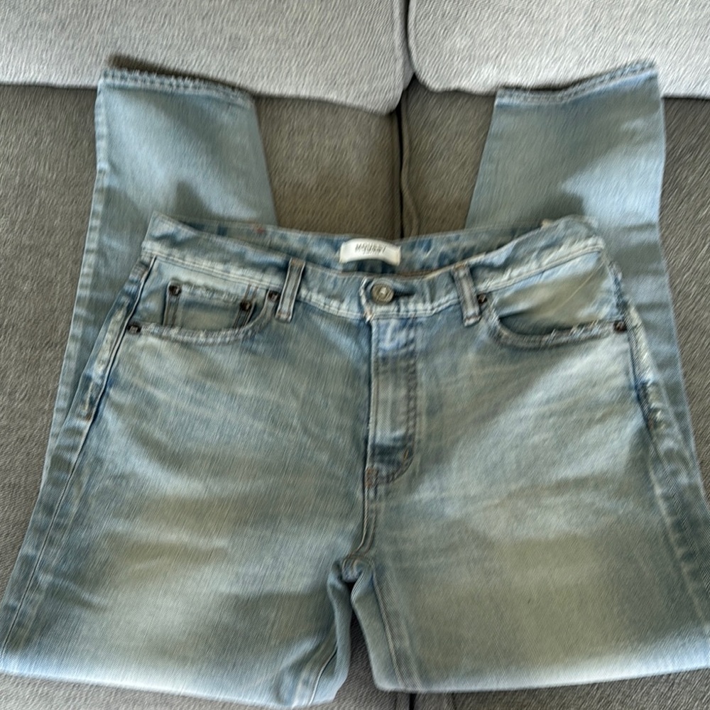 Moussy light blue Straight Jeans with Subtle Distressing